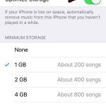 change ios 10 music optimize storage settings