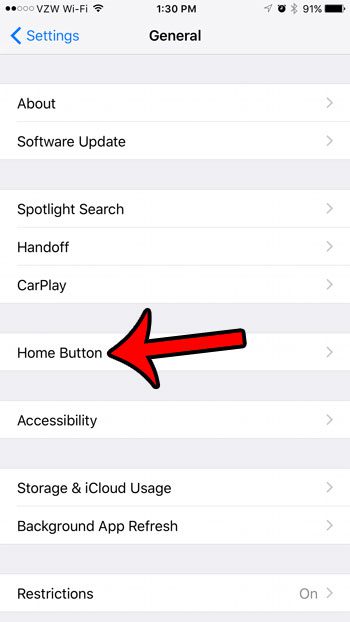 select the Home Button option