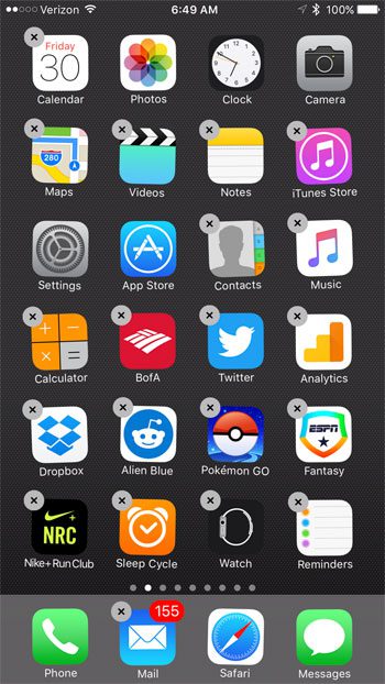 delete iphone app with 3d touch enabled