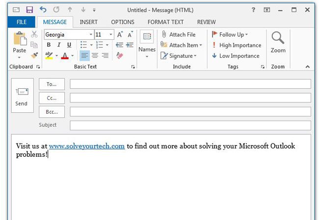 How to Remove a Hyperlink from an Email Message in Outlook 2013 - 65