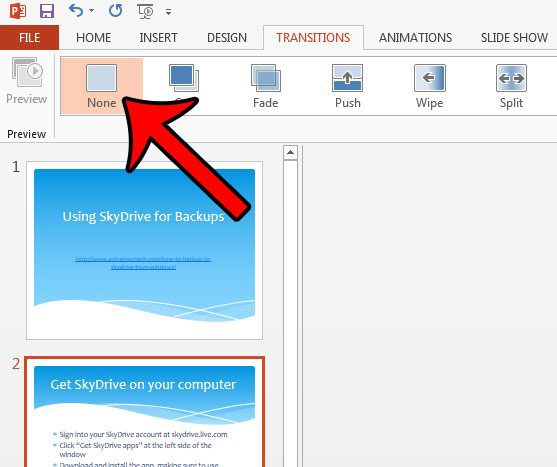 Как убрать переход в презентации powerpoint