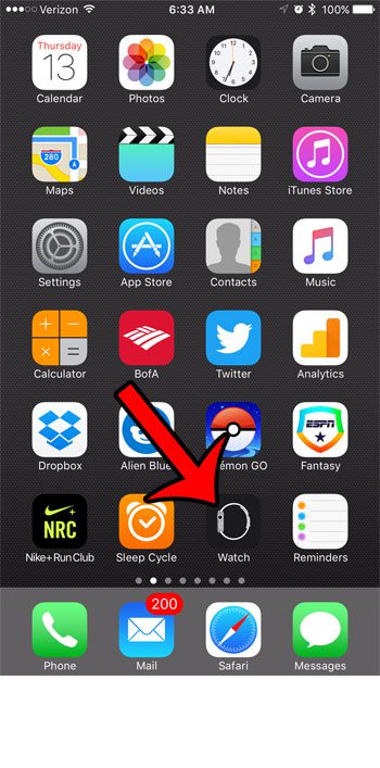 tap the watch icon on your iPhone