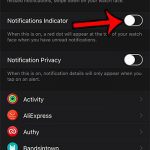 how to disable the red notification dot on the apple watch