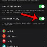 how to hide notification details on the apple watch