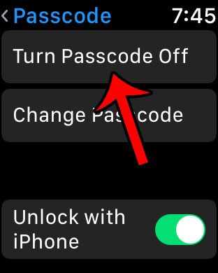 cómo desactivar el código de acceso en el reloj de Apple