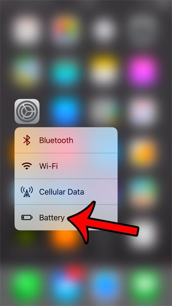 faster way to open the battery menu on iphone 7