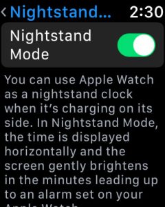 how to enable nightstand mode on the apple watch