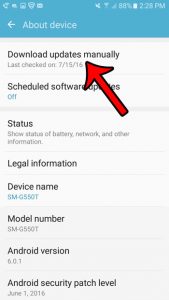 how to update the samsung galaxy on5
