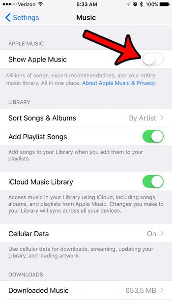 how to hide apple music on the iphone 7