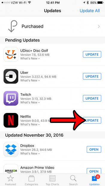 install the netflix app update