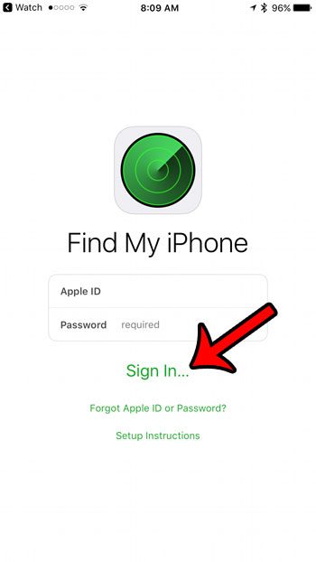 sign into find my iphone