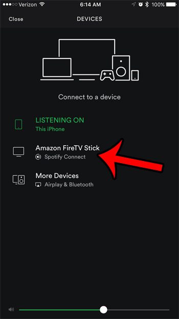 cómo jugar spotify desde iphone a amazon firetv stick