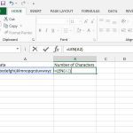 how to count the number of characters in a cell in Excel 2013