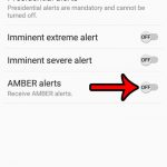 how to turn off amber alerts on the samsung galaxy on5