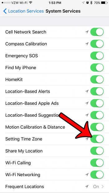 how to get your iPhone to update the time zone automatically