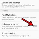 how to enable app installation from unknown sources on galaxy on5
