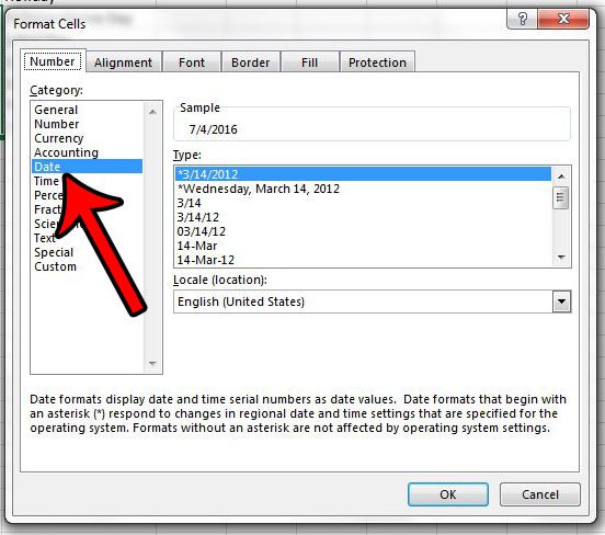 how to format cells with date formatting