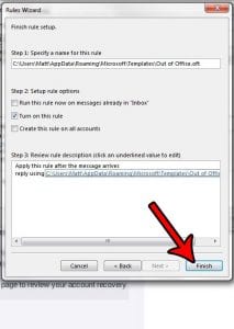 how to set an out of office in outlook 2013
