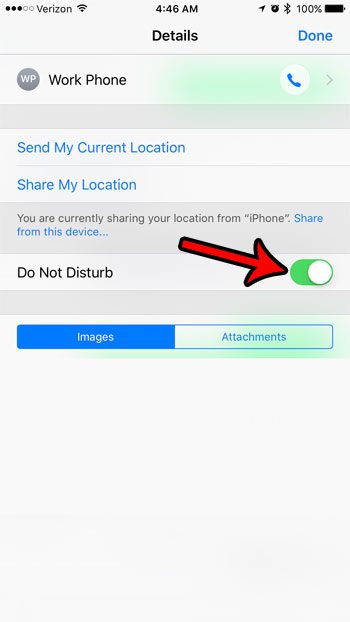 how to stop text message notifications from a single person on an iPhone