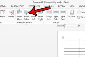 how to add a row to a table in word 2013