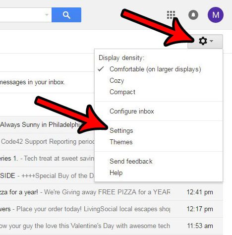 open Gmail settings