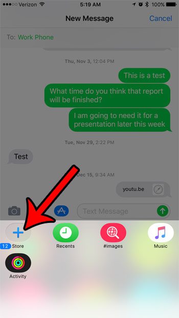 how to access the imessage app store on an iphone