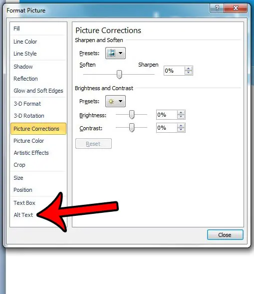 accessibility check how to add alt text in powerpoint 2010