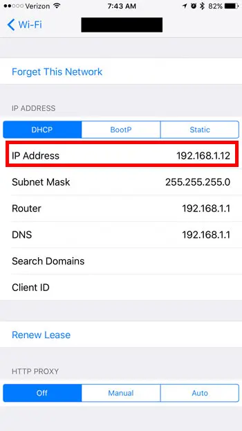 how to find your ip address on an iphone 7