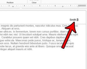 how to repeat the last name and page number at the top of each page in word