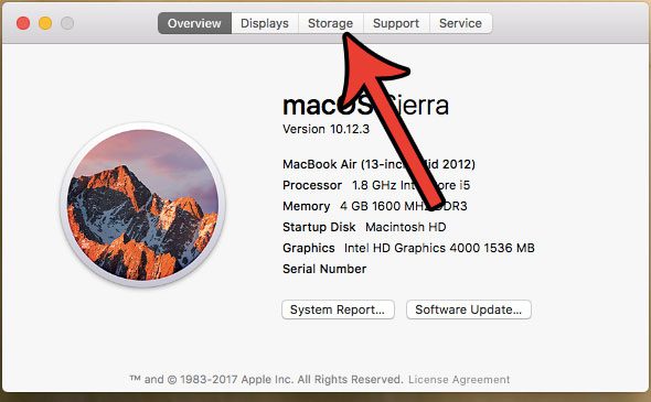 how to view storage optimization tools in macos sierra