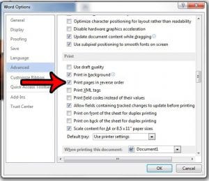 how to print the last page first in word 2013