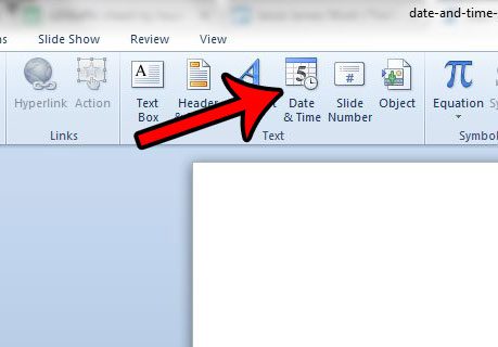 date and timestamp on powerpoint slideshow