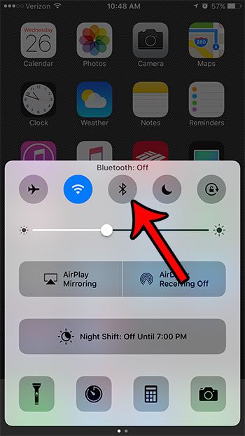 how to enable or disable bluetooth on iphone 7