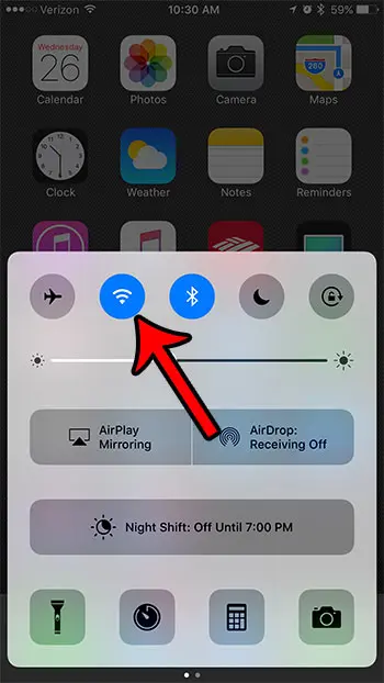 turn wifi off or on for the iphone 7