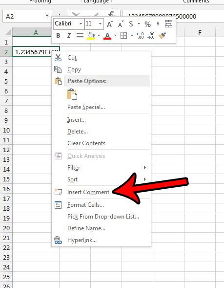 quick method to add comment in excel 2013
