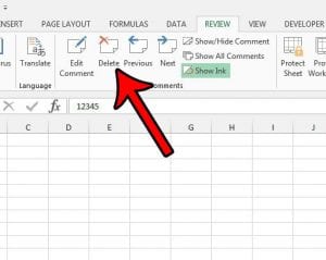 how to delete a comment in excel 2013