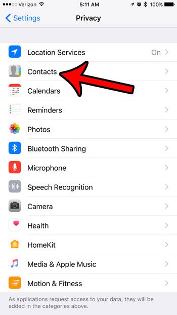 How to Disable Contact Access for an App in iOS 10 - 8