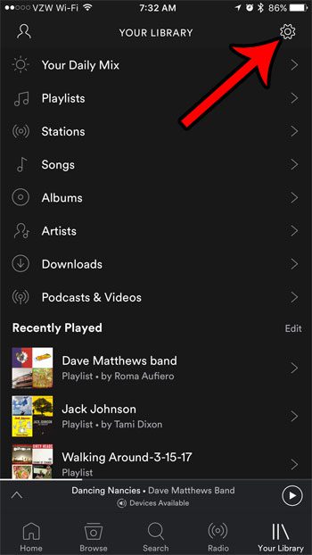 enable the autoplay option in the spotify iphone app