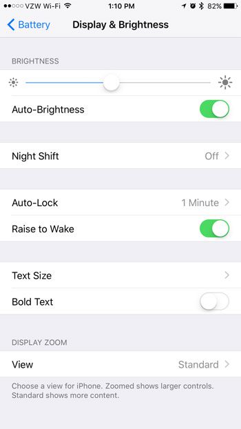 lower brightness to improve iphone battery life