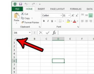 how to select the entire spreadsheet in excel 2013