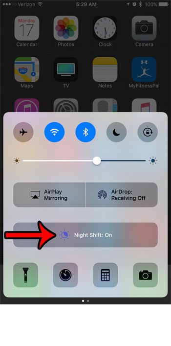how to enable or disable night shift mode on an iphone 7