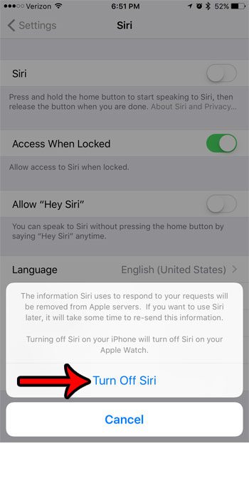 how to disable siri on the apple watch