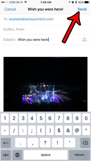 how to email a picture on an iphone 7