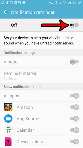 turn on notification reminders