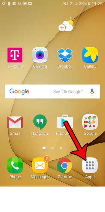 open the android marshmallow apps tray