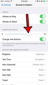 how to lower the ringer and volume alert on the iphone 7