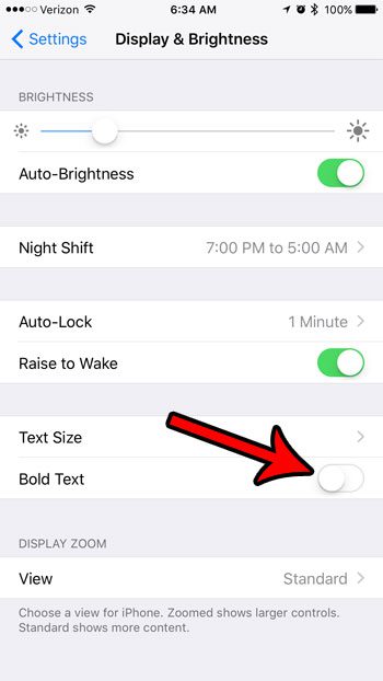 how to get bold text on the iphone 7