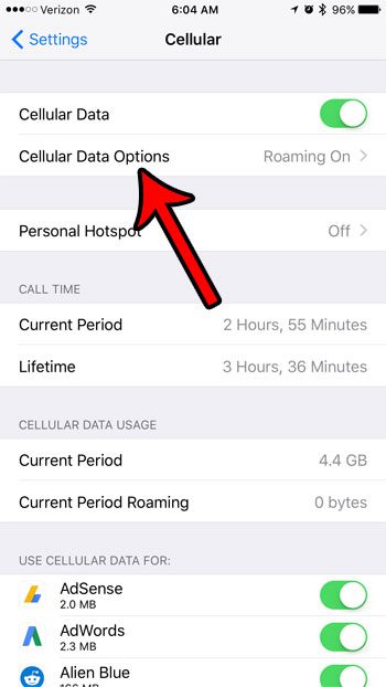 disable lte on iphone