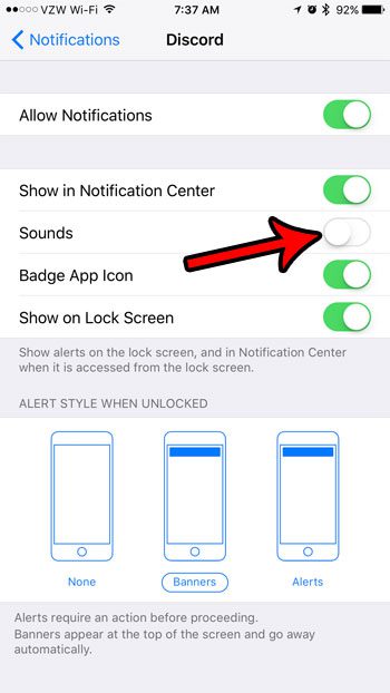 how to turn off discord sound notifications on iphone