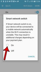 how to turn on smart network switch in android marshmallow
